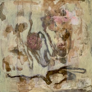 Danced With Time, pastelli ja akryyli kartongille, pastel and acrylics on paper, 50 x 50 cm